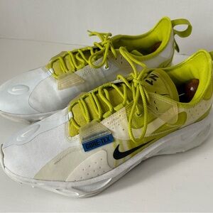 Nike React-Type GTX sneakers white & volt yellow colorway. US SIZE 10 GORE TEX